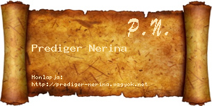 Prediger Nerina névjegykártya
